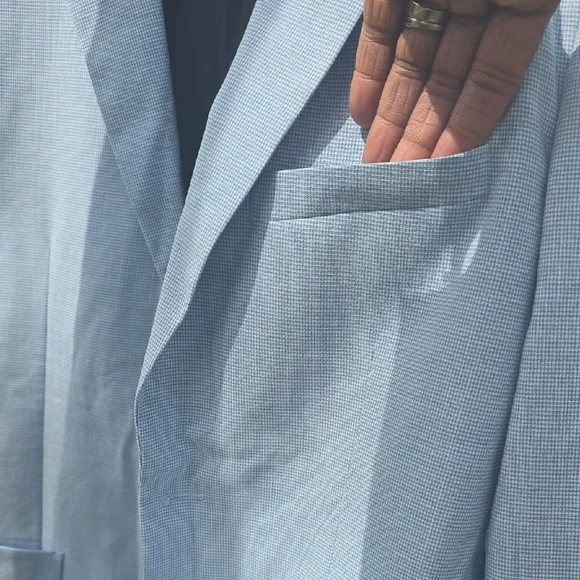 H&M Light Blue Men’s Sport Coat - Two-Button Blazer - Picture 8 of 9